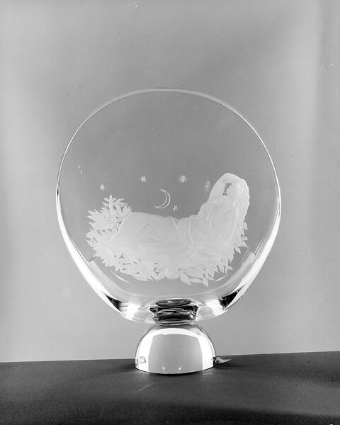 "Night" Vase, John Minton (British, Great Shelford, Cambridgeshire 1917–1957 London), Glass 