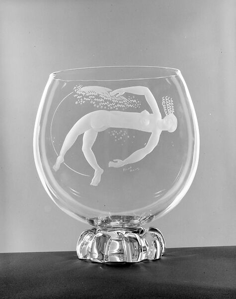 "The Wave" Vase, Frank Owen Dobson (British, London 1888–1963 London), Glass 