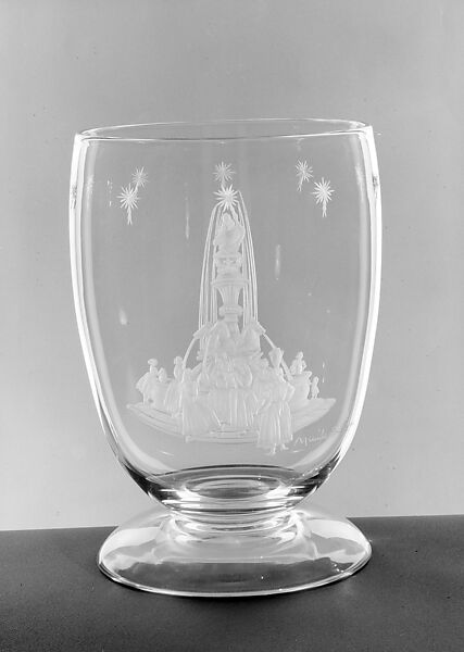 "Fountain in Spain" Vase, Sir Muirhead Bone (British, Glasgow, Scotland 1876–1953 Oxford), Glass