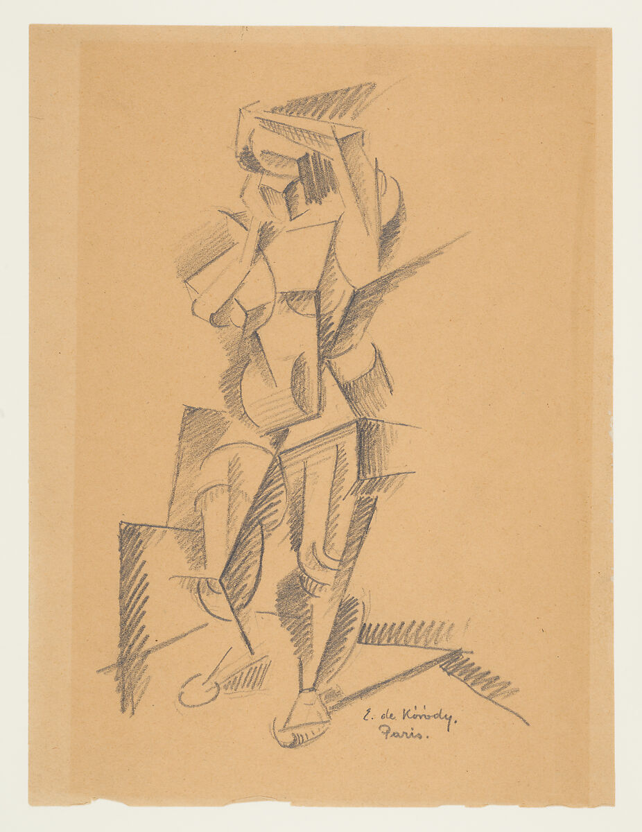 Standing Figure, Elemér de Kóródy (Hungarian, 1889–1918), Graphite on paper 