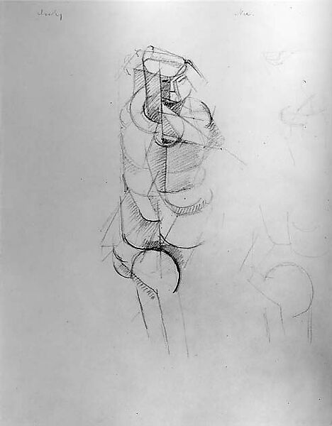Cubist Nude, Joseph Csáky (French (born Hungary), Szeged 1888–1971 Paris), Graphite on paper 