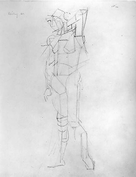 Standing Figure, Joseph Csáky (French (born Hungary), Szeged 1888–1971 Paris), Graphite on paper 