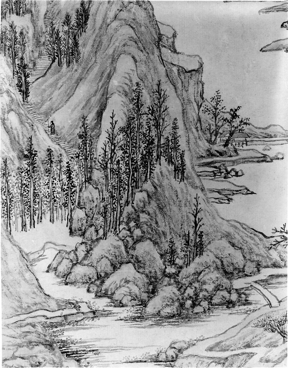 Lofty mountains, Hou Maogong (Chinese, active ca. 1540–1580), Hanging scroll; ink and color on paper, China