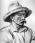 Study of a Man with Moustache and Hat (Red Moore)