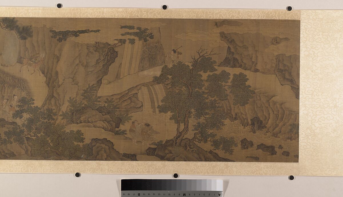 Daoist immortals in a landscape, Unidentified artist Chinese, active 16th century, Handscroll; ink and color on silk, China