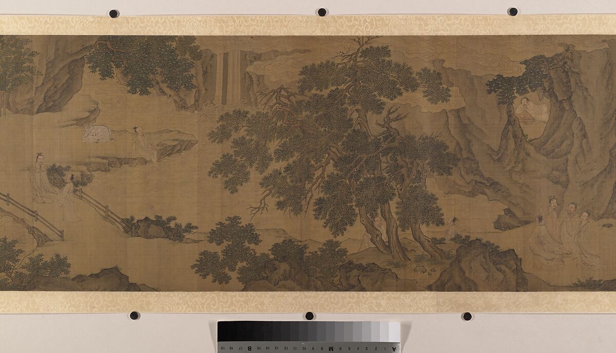 Daoist immortals in a landscape, Unidentified artist Chinese, active 16th century, Handscroll; ink and color on silk, China