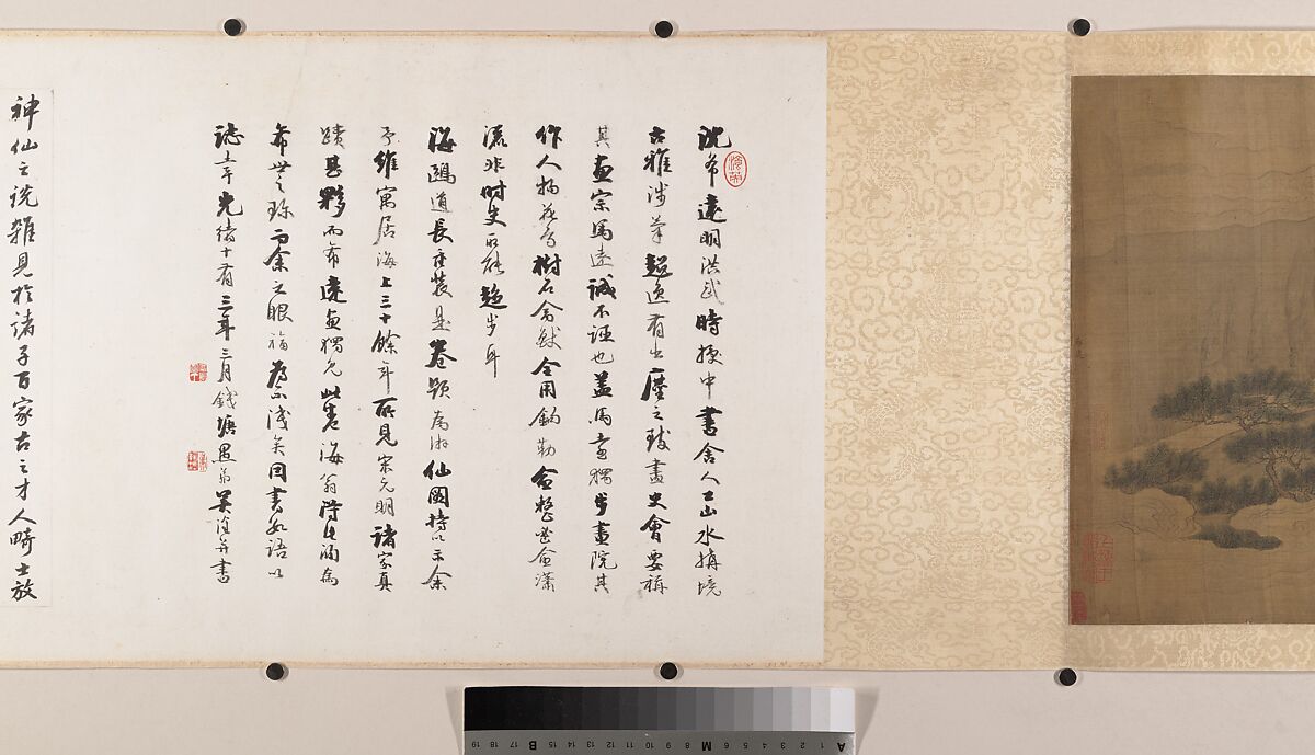 Daoist immortals in a landscape, Unidentified artist Chinese, active 16th century, Handscroll; ink and color on silk, China