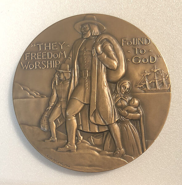Pilgrim Family, Adolph Block (American, 1906–1978), Bronze 