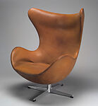 "Egg" Armchair, Arne Jacobsen (Danish, 1902–1971), Ox-hide, plastic, aluminum 