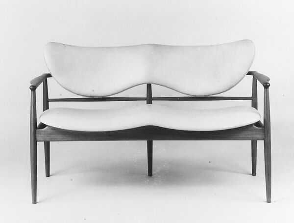 Settee, Finn Juhl (Danish, 1912–1989), Teak wood and leather 