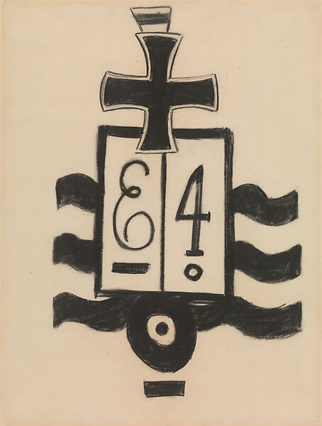 Military Symbols 3, Marsden Hartley (American, Lewiston, Maine 1877–1943 Ellsworth, Maine), Charcoal on paper 