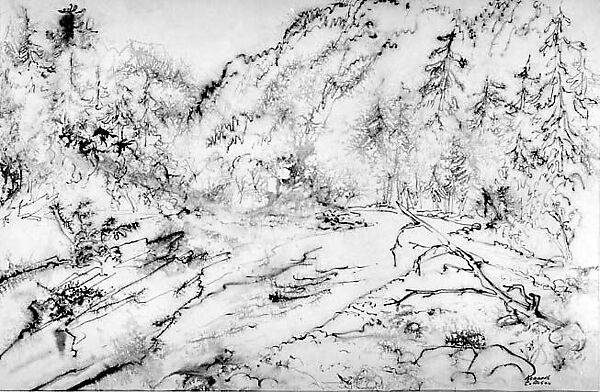 Landscape, Kenneth Callahan (American, Spokane, Washington 1905–1986 Seattle, Washington), Monotype with ink on paper 
