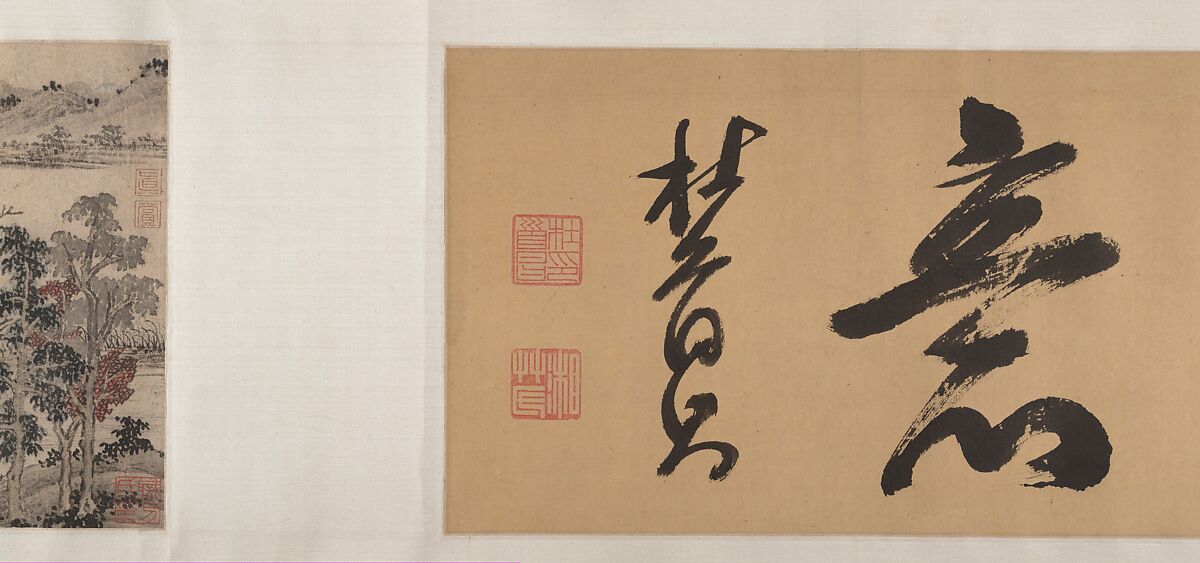 Pavilion of the Hovering Rainbow Bridge, Unidentified artist Chinese, Handscroll; ink and color on paper, China