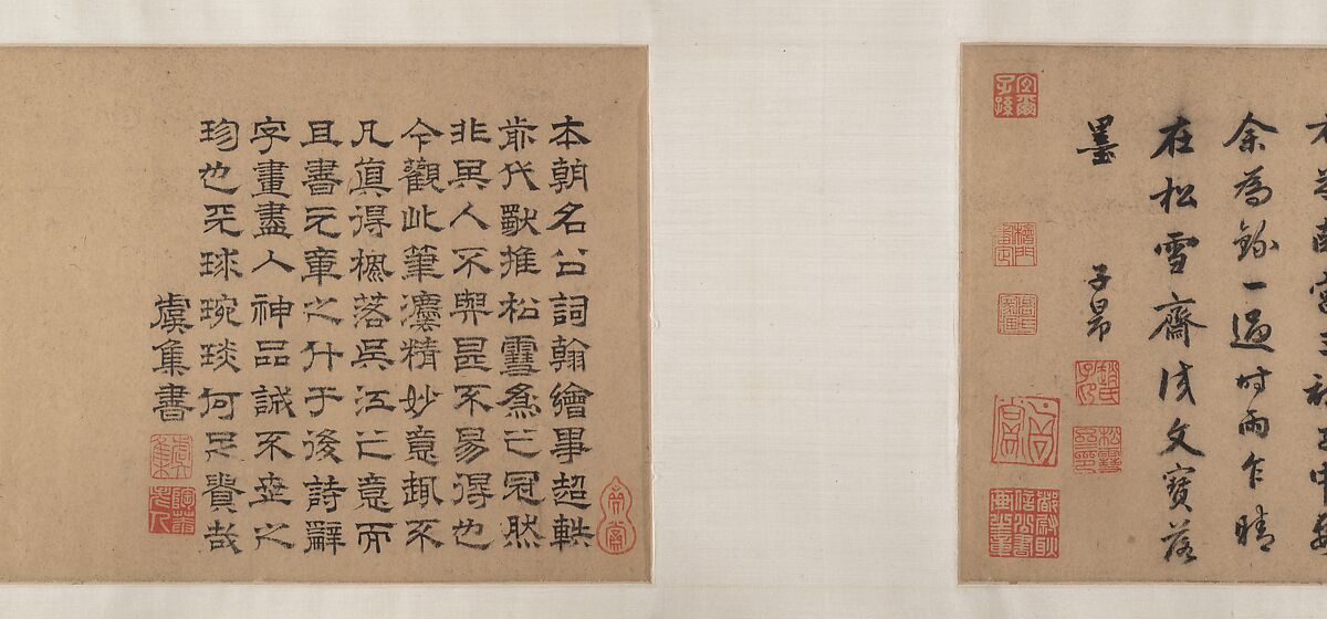 Pavilion of the Hovering Rainbow Bridge, Unidentified artist Chinese, Handscroll; ink and color on paper, China