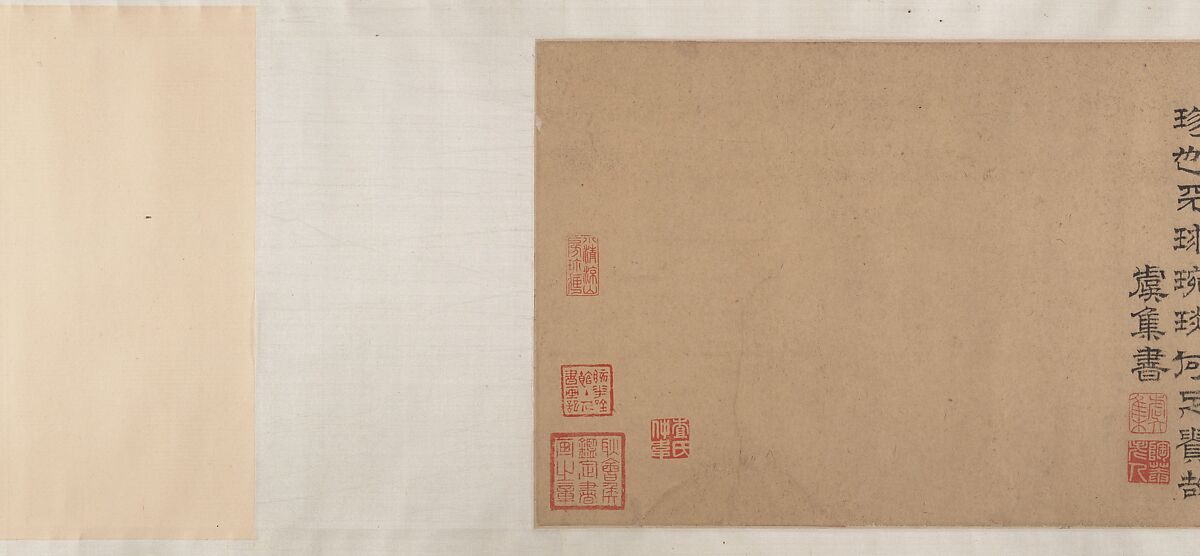 Pavilion of the Hovering Rainbow Bridge, Unidentified artist Chinese, Handscroll; ink and color on paper, China