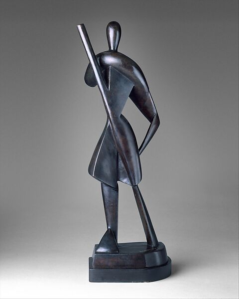 The Gondolier, Alexander Archipenko (American (born Ukraine), Kiev 1887–1964 New York), Painted bronze 