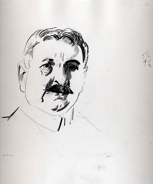 Sketch for "Samuel Knopf", George Bellows (American, Columbus, Ohio 1882–1925 New York), Black crayon on paper 