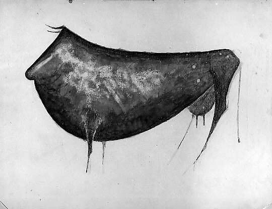 Cow, Elie Nadelman (American (born Poland), Warsaw 1882–1946 Riverdale, New York), Ink, wash and graphite on paper 