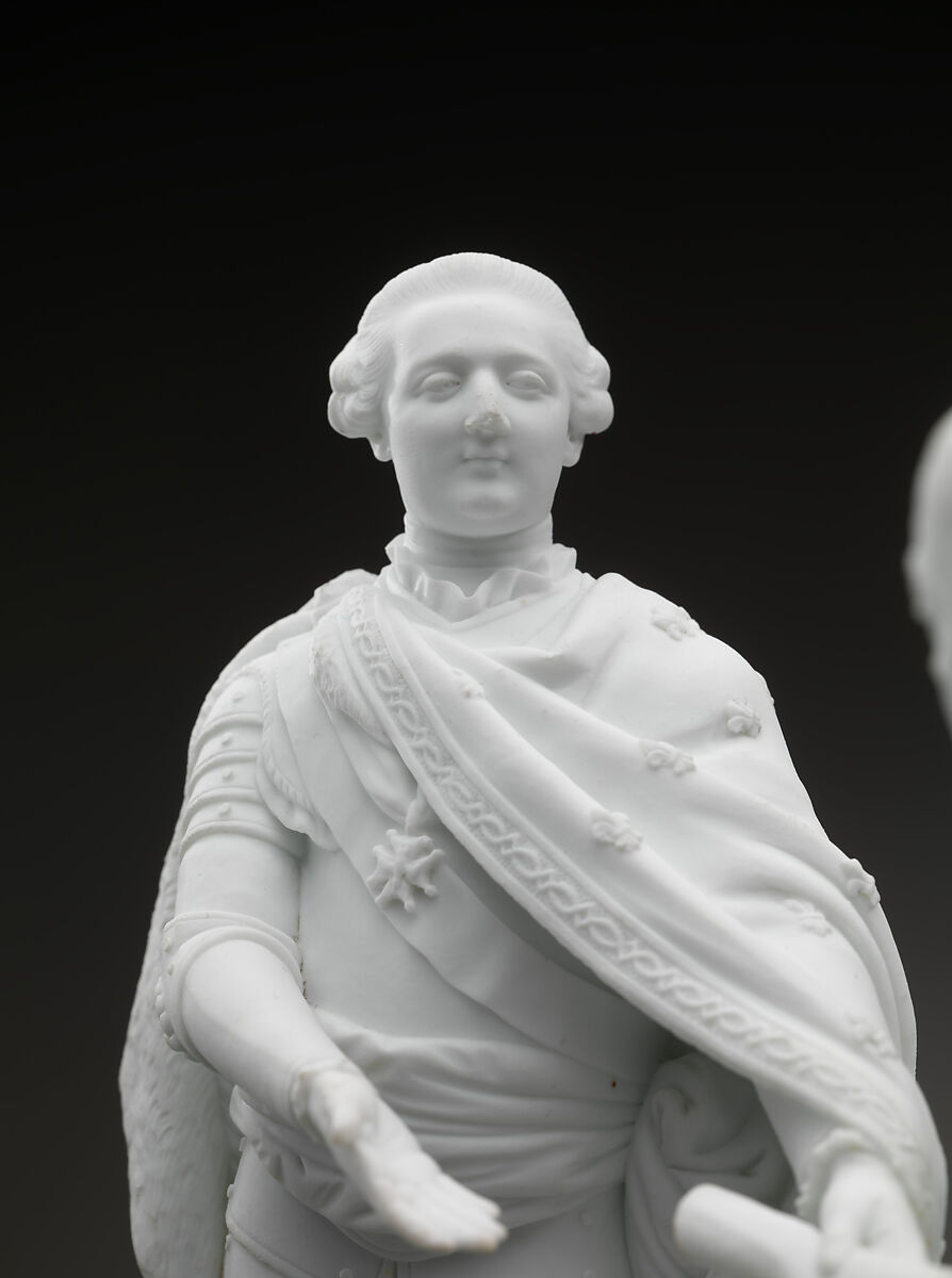 Figure of Louis XVI and Benjamin Franklin, Charles-Gabriel Sauvage, called Lemire pere (1741–1827), Porcelain