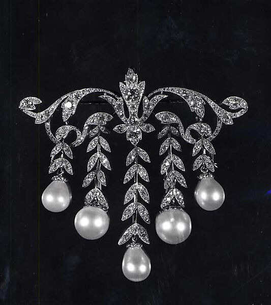 Brooch, Unknown Designer  , American or French, Diamonds, pearls, gold, platinum 