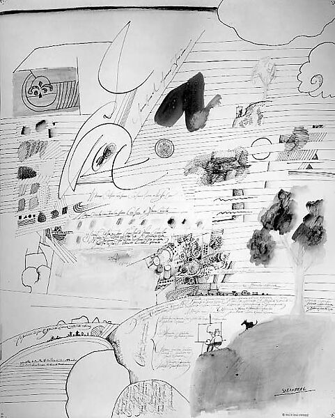 Artist and Art, Saul Steinberg (American (born Romania), Râmincul-Sarat 1914–1999 New York), Ink, pastel, wash, oil and graphite on paper 