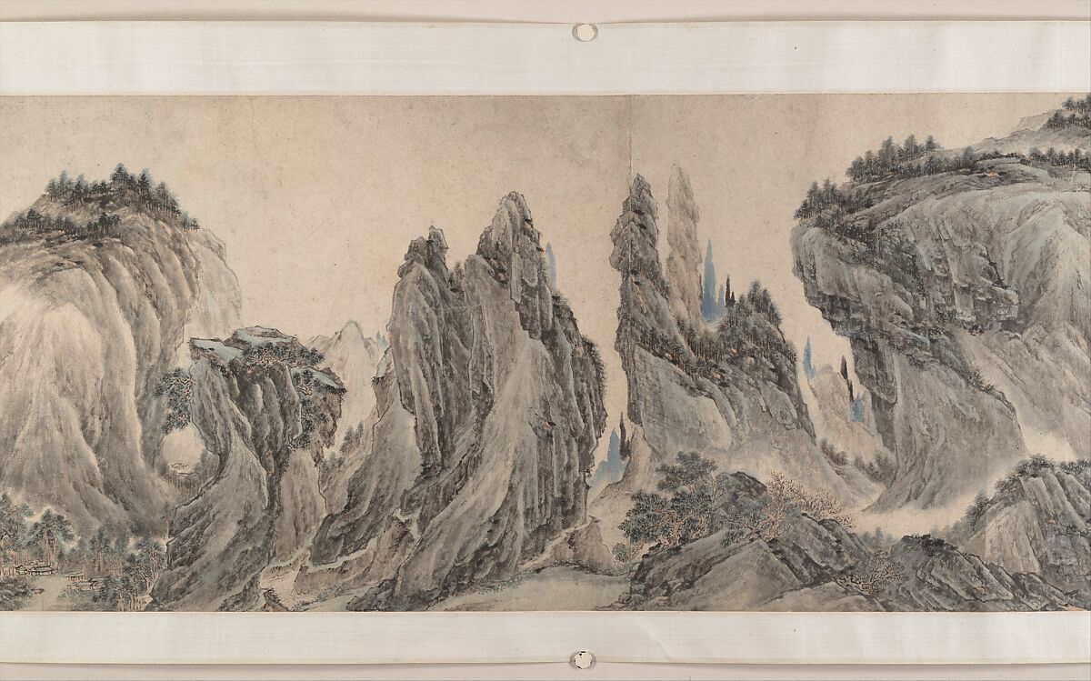 Landscape after Dong Yuan, Juran, Ma Yuan, and Xia Gui, Li Zai (Chinese, active 17th century) ?, Handscroll; ink and color on paper, China