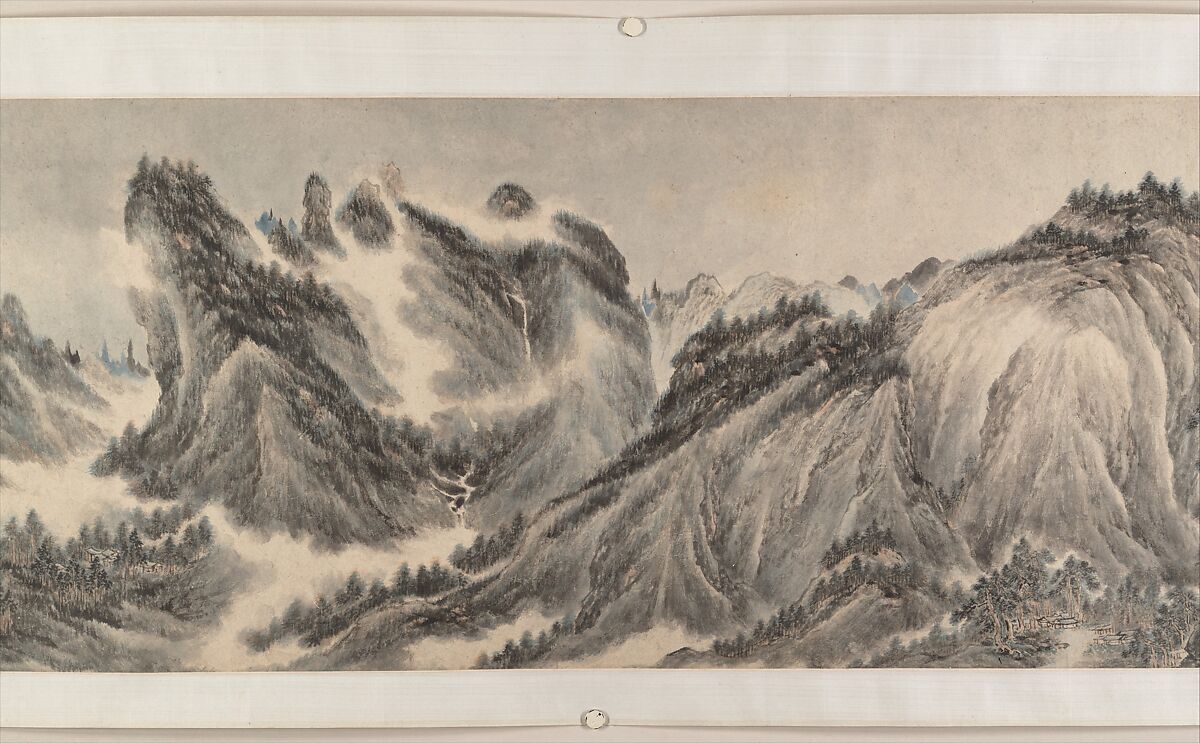 Landscape after Dong Yuan, Juran, Ma Yuan, and Xia Gui, Li Zai (Chinese, active 17th century) ?, Handscroll; ink and color on paper, China