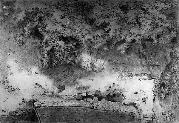 Landscape with a Roof (Chateaudun), Boris Solotareff (American (born Romania), Bendare 1889–1966 New York), Chalk on paper 