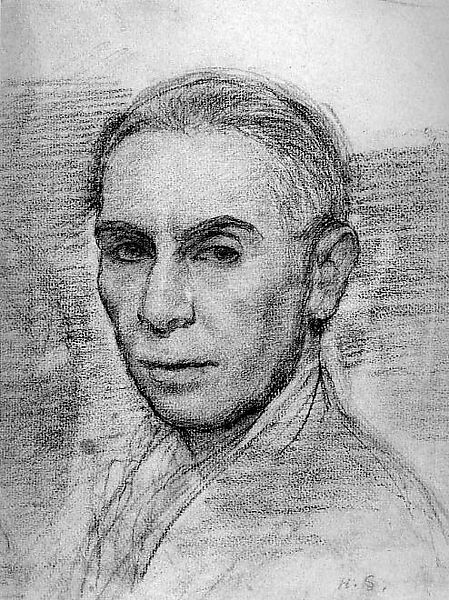 Self-Portrait, Boris Solotareff (American (born Romania), Bendare 1889–1966 New York), Chalk on paper 