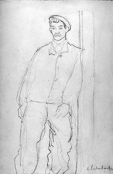 French Worker, Boris Solotareff (American (born Romania), Bendare 1889–1966 New York), Black chalk on paper 