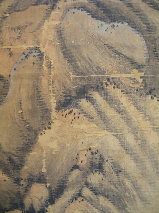 Spring Mountains over Warm Greenery, Dong Qichang (Chinese, 1555–1636) (and assistants), Hanging scroll; ink and color on silk, China