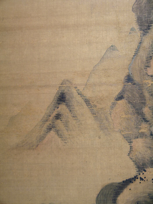 Spring Mountains over Warm Greenery, Dong Qichang (Chinese, 1555–1636) (and assistants), Hanging scroll; ink and color on silk, China