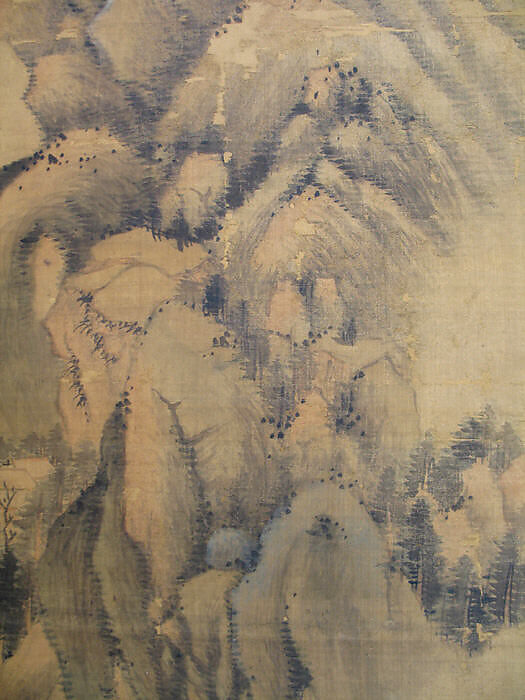 Spring Mountains over Warm Greenery, Dong Qichang (Chinese, 1555–1636) (and assistants), Hanging scroll; ink and color on silk, China