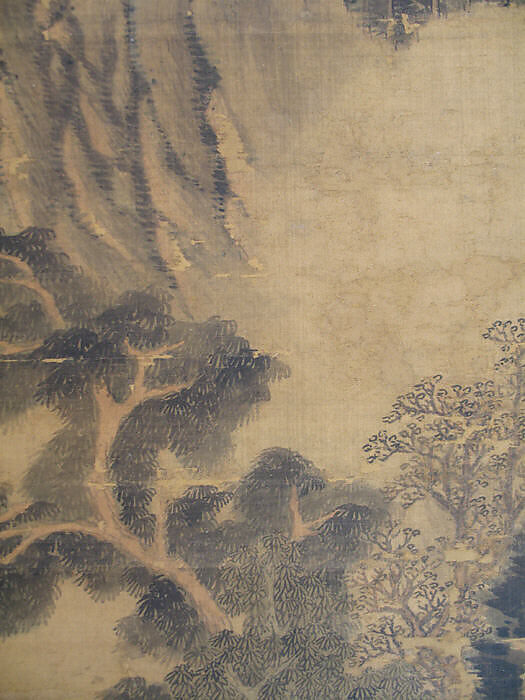Spring Mountains over Warm Greenery, Dong Qichang (Chinese, 1555–1636) (and assistants), Hanging scroll; ink and color on silk, China