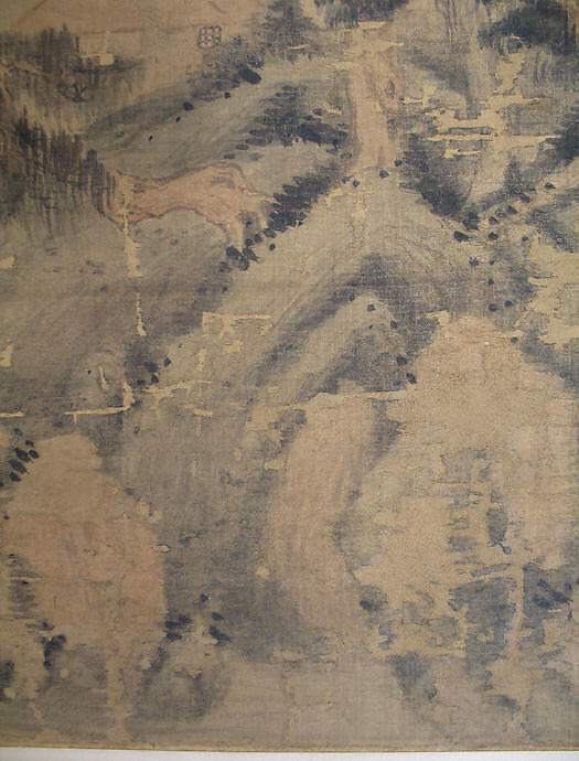 Spring Mountains over Warm Greenery, Dong Qichang (Chinese, 1555–1636) (and assistants), Hanging scroll; ink and color on silk, China