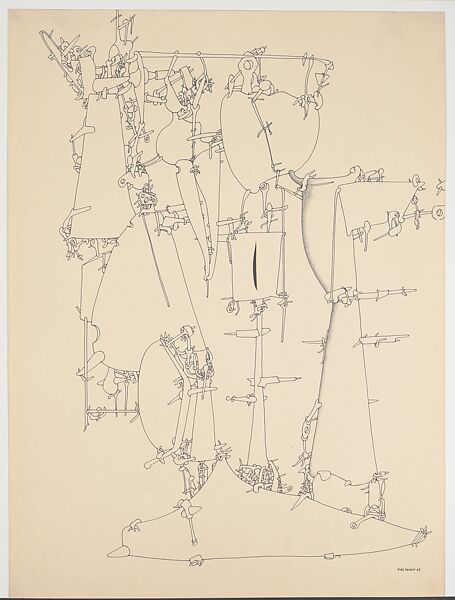Fantastic Construction, Yves Tanguy (American (born France), Paris 1900–1955 Woodbury, Connecticut), Ink, graphite, and cut and pasted paper on paper 