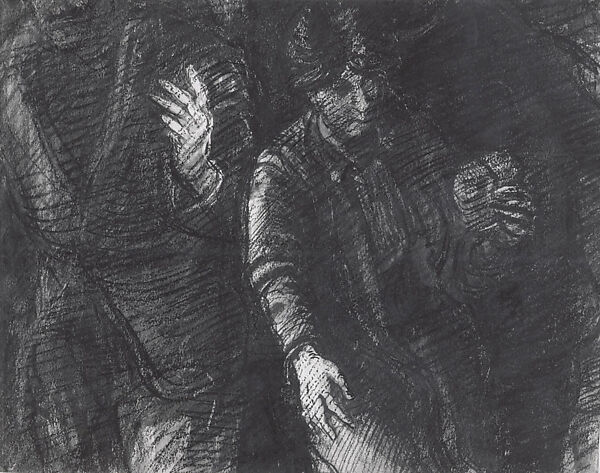 The Crowd at Night, A. Robert Birmelin (American, born Newark, New Jersey, 1933), Black crayon, watercolor, opaque watercolor, black chalk, and brush and black ink on paper 