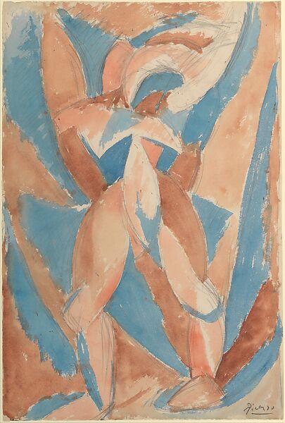 Standing Nude, Pablo Picasso  Spanish, Watercolor and graphite on paper