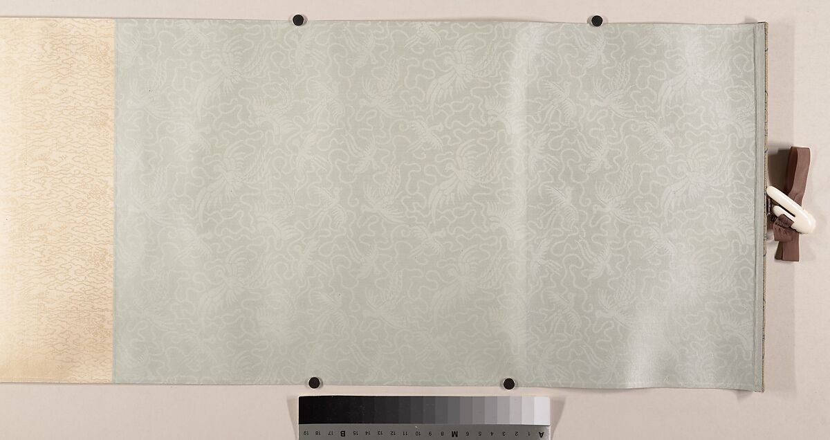 Excerpt from Xie Huilian’s  Prose Poem “On Snow”, Dong Qichang (Chinese, 1555–1636), Handscroll; ink on satin, China