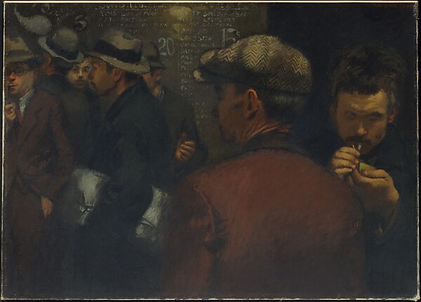 Bowery Nocturne, Raphael Soyer (American (born Russia), Borisoglebsk 1899–1987 New York), Oil on canvas 