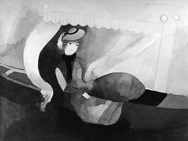 Girl in a Boat, Marie Laurencin (French, Paris 1883–1956 Paris), Watercolor and graphite on paper 