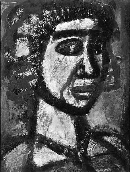 Head, Georges Rouault (French, Paris 1871–1958 Paris), Gouache on paper 