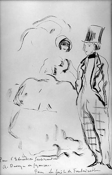 Study for "L'Education Sentimentale", André-Dunoyer de Segonzac (French, Boussy-Saint-Antoine 1884–1974 Paris), Brush and India ink 