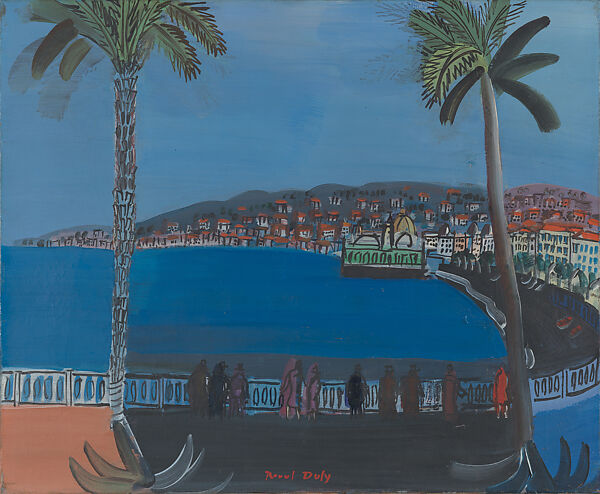 Dusk at La Baie des Anges, Nice, Raoul Dufy (French, Le Havre 1877–1953 Forcalquier), Oil on canvas 