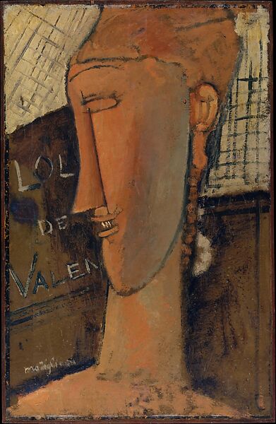 Lola de Valence, Amedeo Modigliani (Italian, Livorno 1884–1920 Paris), Oil on paper, mounted on wood panel 