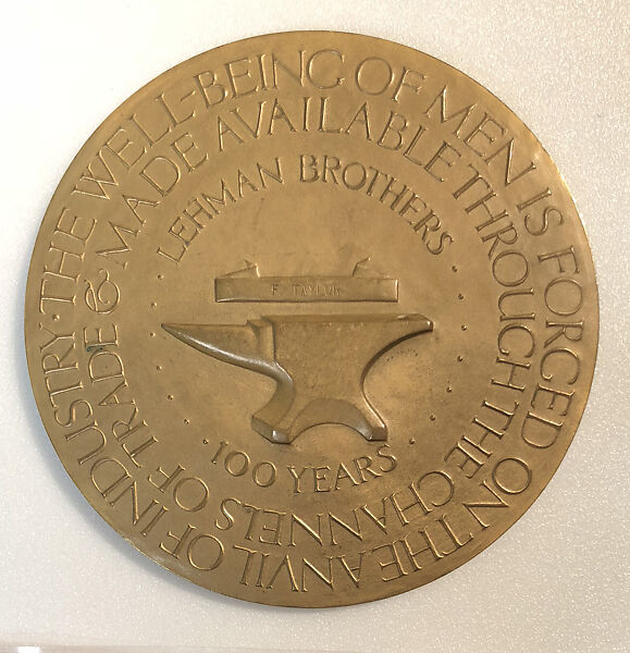 100th Anniversary of the Lehman Corporation, Arthur Lee (American (born Norway), Trondheim 1881–1961 Newtown, Connecticut), Bronze