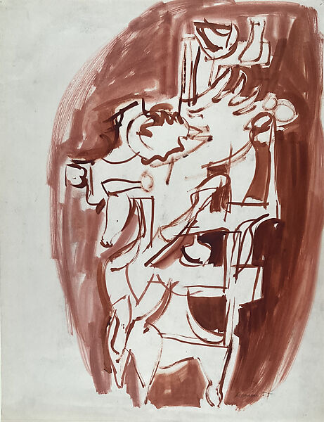 Brown Abstraction, Robert Ranieri (American, born 1930), Matte paint on paper 
