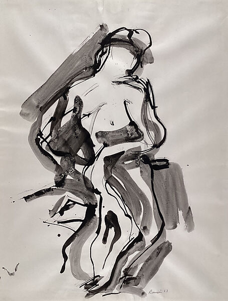 Figure Study, Number 2, Robert Ranieri (American, born 1930), Brush and black ink and wash on paper 