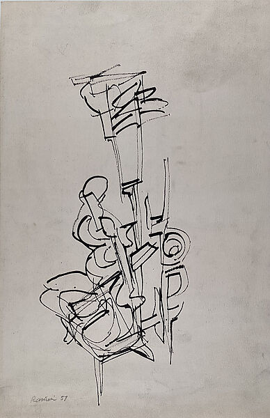 Abstract Structure, Robert Ranieri (American, born 1930), Brush and black ink on paper 