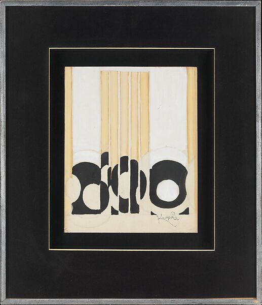 Syncopated Black Disks, František Kupka (Czech, Opočno 1871–1957 Paris), Gouache and graphite on paper